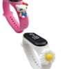 hello kitty + papatya desenli dijital ledli çocuk kol saati 2 ürün 1 arada