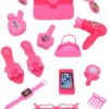 Pembe Renk Çantalı Oyuncak Seti telefon saat vb.